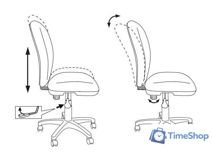 Компьютерное кресло Бюрократ KD-W10/STICK-PINK (малиновый) - Изображение №6 — Интернет-магазин Time-Shop