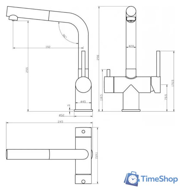 Смеситель Grocenberg GB4097 (золото матовый) - Изображение №2 — Интернет-магазин Time-Shop