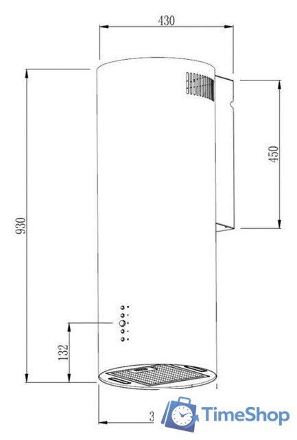Кухонная вытяжка Hietzel CHW 3509E BL - Изображение №11 — Интернет-магазин Time-Shop