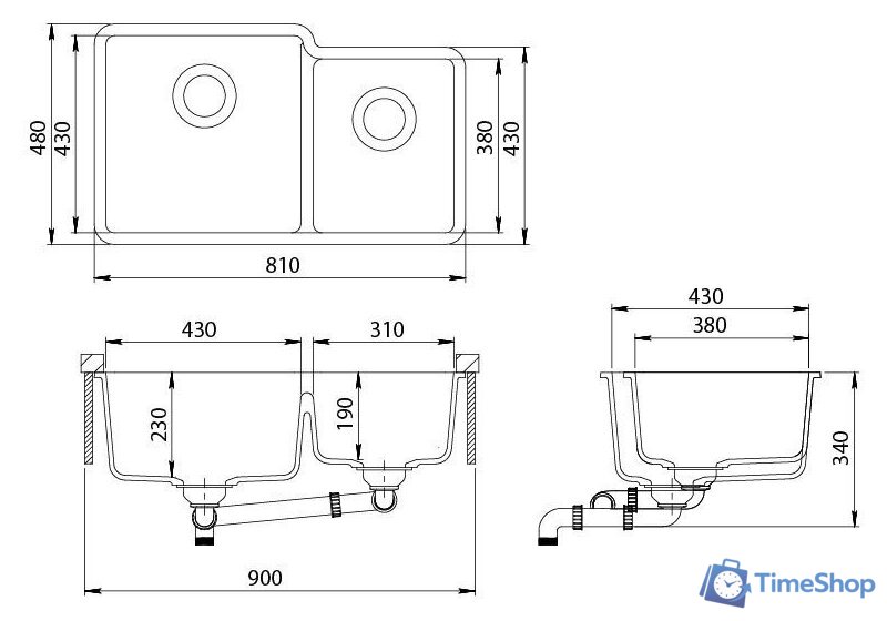 Кухонная мойка Aquasanita Arca SQA230LW (alba 710) - Изображение №2 — Интернет-магазин Time-Shop