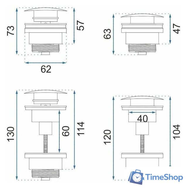 Сифон Rea Klik-Klak REA-A8586 (матовое золото) - Изображение №5 — Интернет-магазин Time-Shop