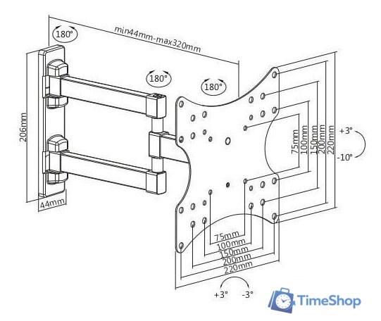 Кронштейн для телевизора Ultramounts UM867W (белый) - Изображение №11 — Интернет-магазин Time-Shop
