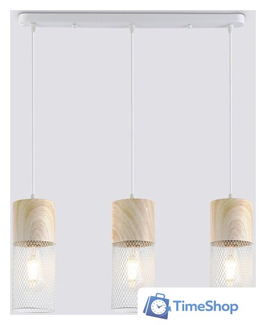 Подвесная люстра Ambrella light TR8499/3 WH/WD (белый/дерево) - Изображение №1 — Интернет-магазин Time-Shop