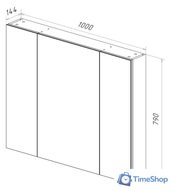  Lemark Шкаф с зеркалом Universal 100 LM100ZS-U (белый глянец) - Изображение №5 — Интернет-магазин Time-Shop