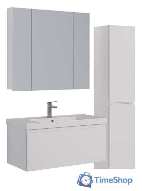  Lemark Шкаф с зеркалом Universal 100 LM100ZS-U (белый глянец) - Изображение №4 — Интернет-магазин Time-Shop