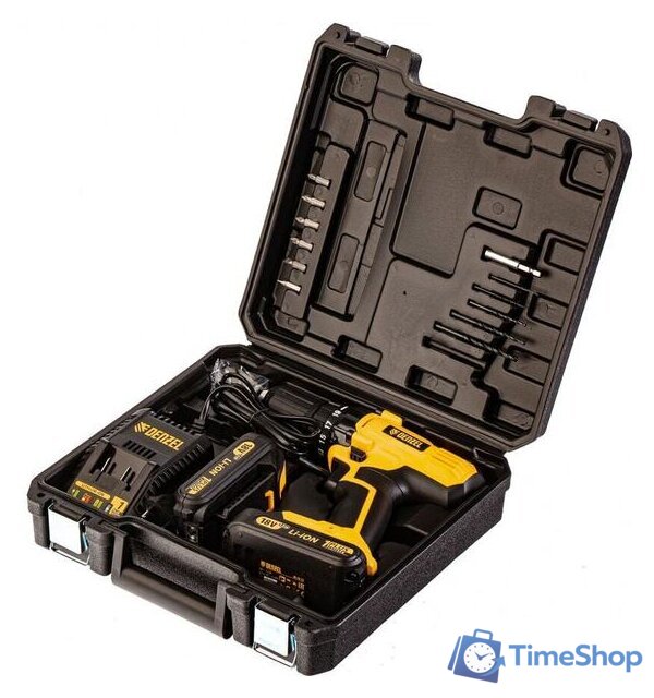 Дрель-шуруповерт Denzel CDL-IB-18-02 (с 2-мя АКБ, кейс) - Изображение №14 — Интернет-магазин Time-Shop