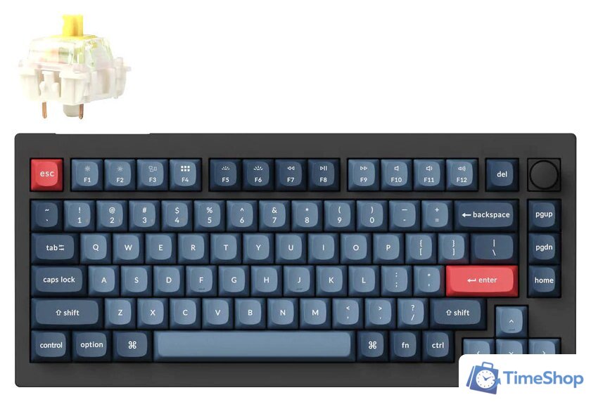 Клавиатура Keychron V1 Max RGB V1M-D4-RU (Gateron Jupiter Banana) - Изображение №1 — Интернет-магазин Time-Shop