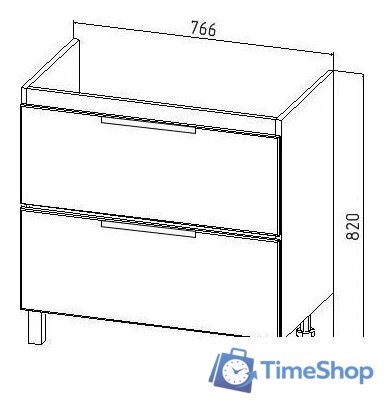  Viant Тумба под умывальник Берлин Moduo 80 VBER80MDBEL-T2Y - Изображение №4 — Интернет-магазин Time-Shop