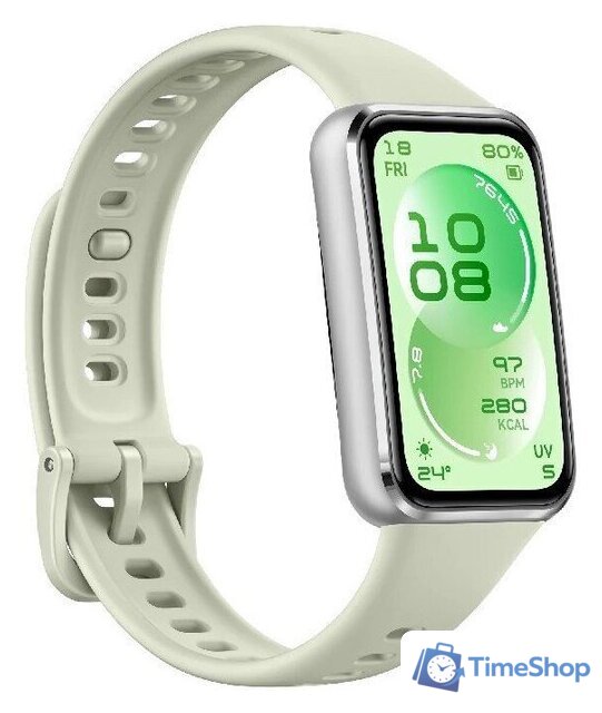 Фитнес-браслет Huawei Band 11 (серебристый алюминиевый корпус, с зеленым силиконовым ремешком, международная версия) - Изображение №3 — Интернет-магазин Time-Shop