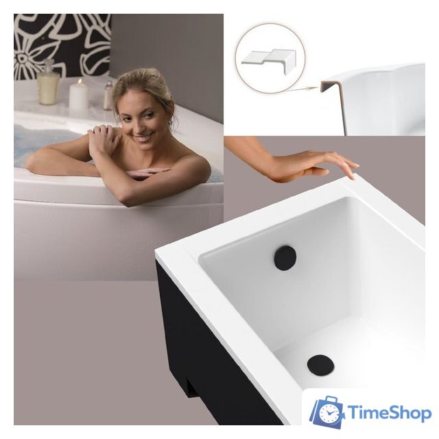 Ванна Lauter Estelle 140 21206040 (с ножками, черным подголов.,черным лиц. и торц.экраном) - Изображение №7 — Интернет-магазин Time-Shop