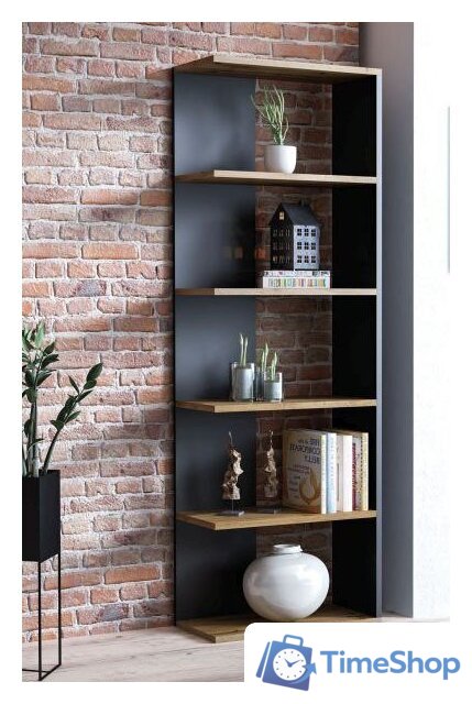 Стеллаж Signal Corner (дуб вотан/черный) - Изображение №1 — Интернет-магазин Time-Shop
