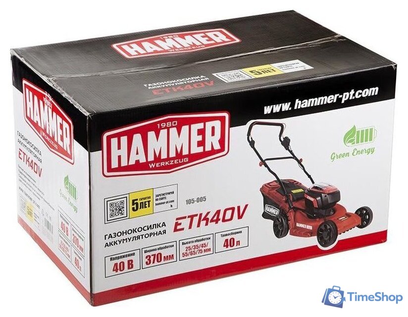 Газонокосилка Hammer ETK40V (без АКБ) - Изображение №12 — Интернет-магазин Time-Shop