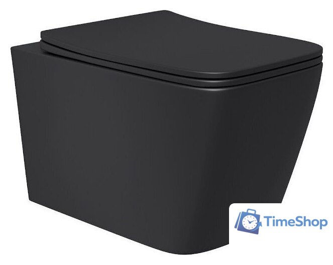 Унитаз подвесной Lauter Magdeburg с жестким сиденьем Soft Close 21103EC (черный матовый, скрытое крепление) - Изображение №9 — Интернет-магазин Time-Shop