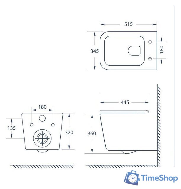 Унитаз подвесной Lauter Magdeburg с жестким сиденьем Soft Close 21103EC (черный матовый, скрытое крепление) - Изображение №10 — Интернет-магазин Time-Shop