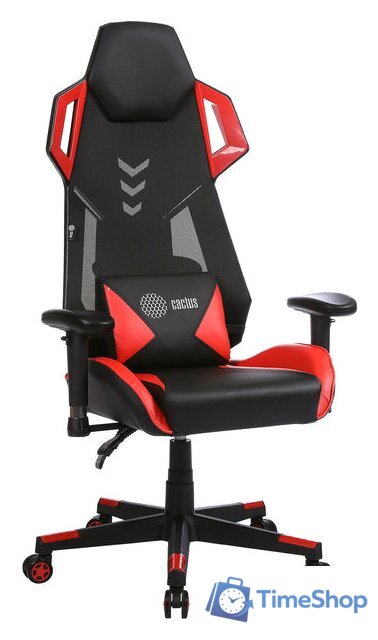Игровое (геймерское) кресло CACTUS CS-CHR-090BLR (черный/красный) - Изображение №1 — Интернет-магазин Time-Shop