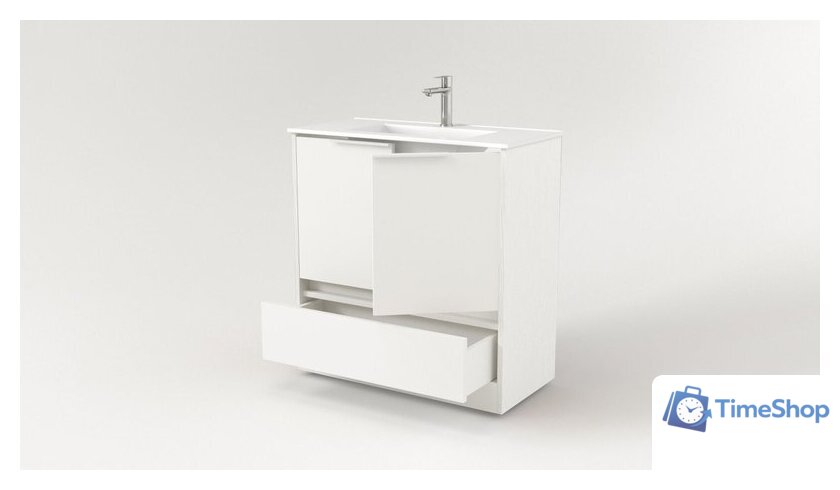  Дабер Тумба под умывальник 017 Тобага/Эридан 80 Т17.8Т.0.5Б (белый древесный/ручка белая) - Изображение №2 — Интернет-магазин Time-Shop