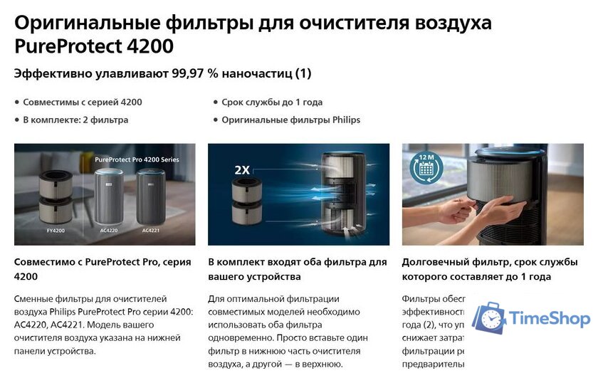 Комплект фильтров Philips FY4200/30 - Изображение №8 — Интернет-магазин Time-Shop