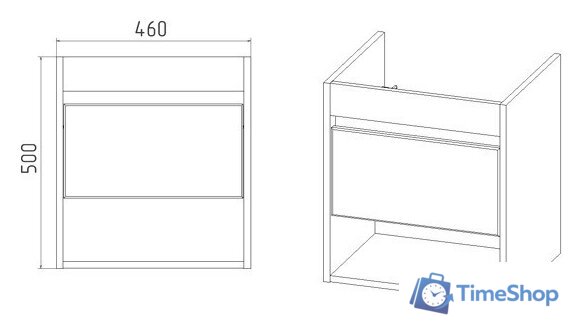  Viant Тумба под умывальник Бостон Como 50 VBOS50COG-T1YP - Изображение №3 — Интернет-магазин Time-Shop