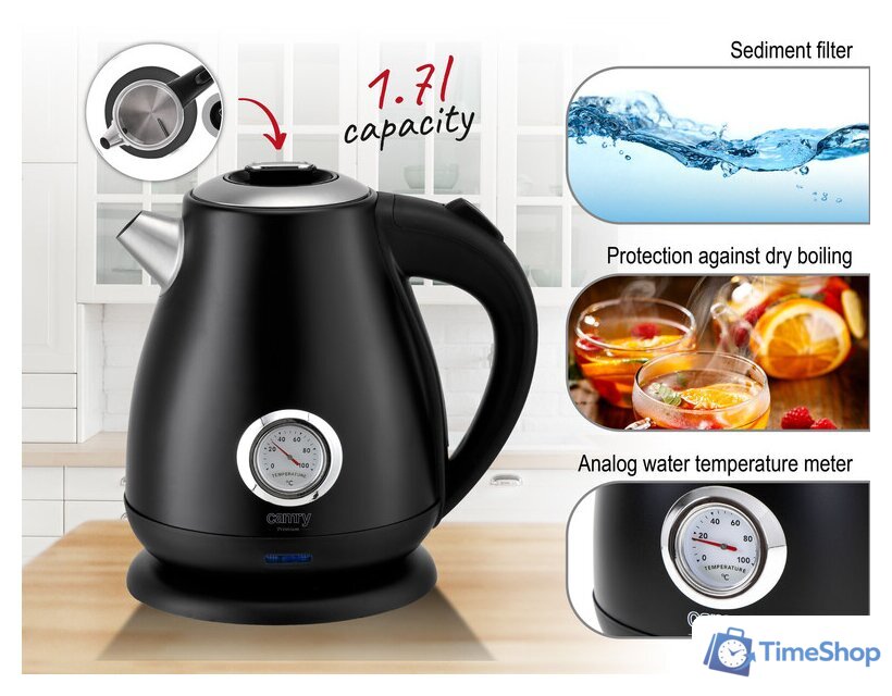 Электрический чайник CAMRY CR1344 BK - Изображение №10 — Интернет-магазин Time-Shop