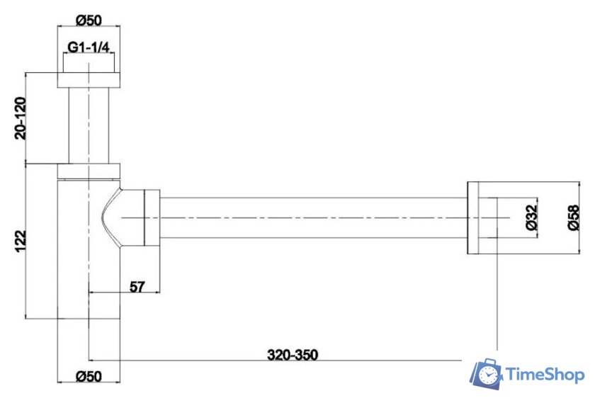 Сифон Whitecross A186GL (золото) - Изображение №2 — Интернет-магазин Time-Shop