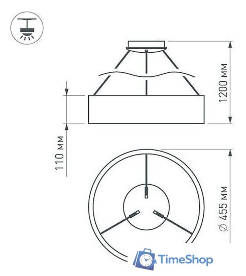 Подвесная люстра Arlight SP-TOR-RING-HANG-R460-33W Warm3000 023393(1) - Изображение №4 — Интернет-магазин Time-Shop