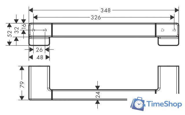 Поручень Hansgrohe AddStoris 41744140 - Изображение №2 — Интернет-магазин Time-Shop