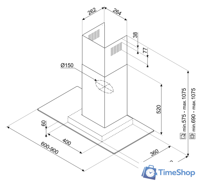 Кухонная вытяжка Smeg KBT900VE - Изображение №8 — Интернет-магазин Time-Shop