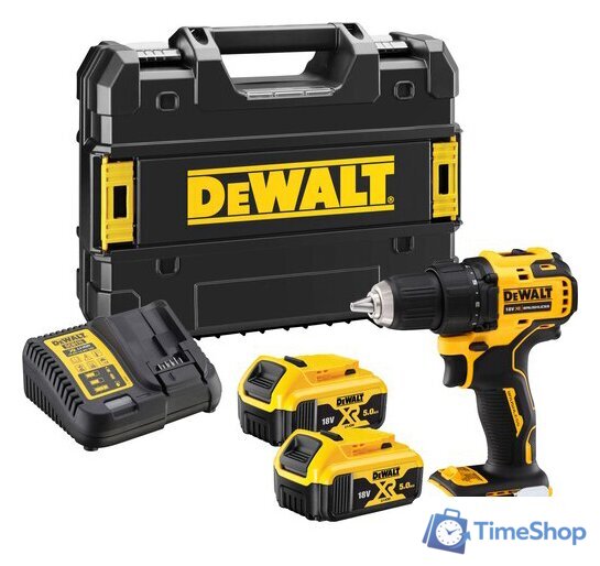 Дрель-шуруповерт DeWalt DCD708P2T (с 2-мя АКБ 5 Ah, кейс) - Изображение №1 — Интернет-магазин Time-Shop