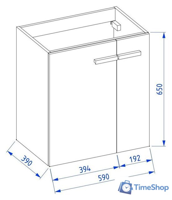 Lauter Тумба под умывальник Adri 59 (белый глянец) - Изображение №14 — Интернет-магазин Time-Shop