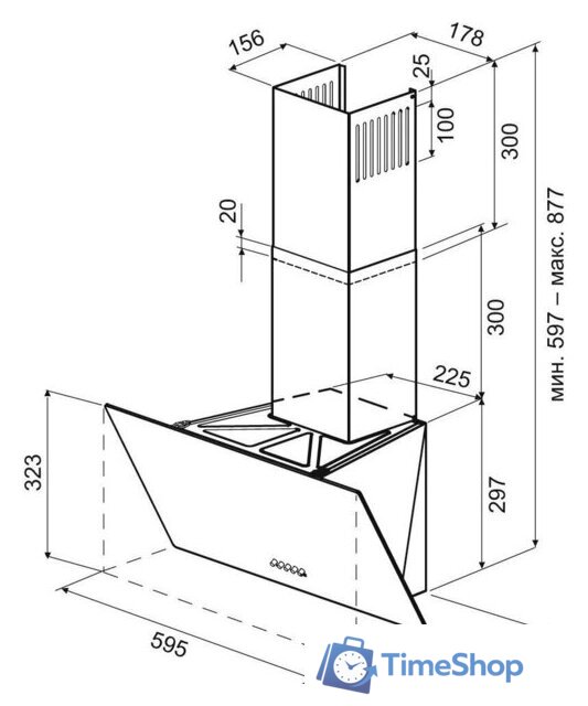 Кухонная вытяжка Krona Polly 600 Black PB V2 КА-00011807 - Изображение №12 — Интернет-магазин Time-Shop