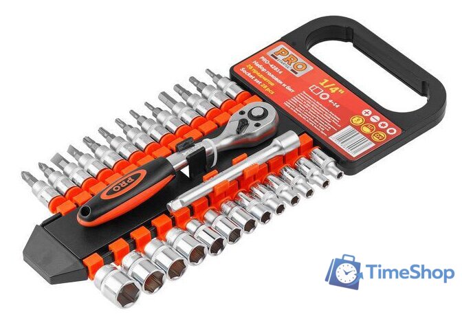 Набор трещотка с головками и битами Startul Pro-42814 (28 предметов) - Изображение №1 — Интернет-магазин Time-Shop