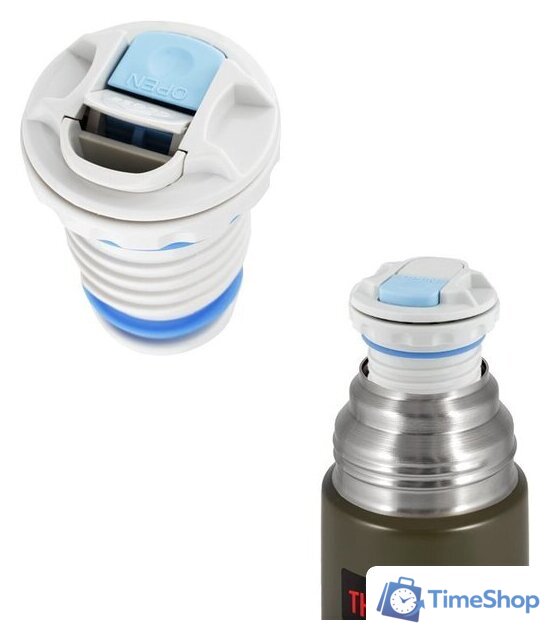 Термос THERMOS FBB-1000AG 1л (крышка с клапаном, хаки) - Изображение №5 — Интернет-магазин Time-Shop