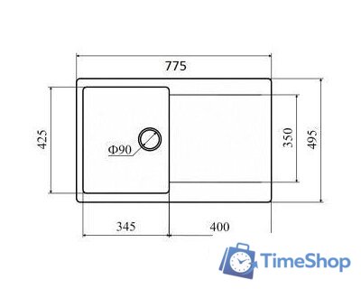 Кухонная мойка Zigmund & Shtain Rechteck 775 (топленое молоко) - Изображение №3 — Интернет-магазин Time-Shop
