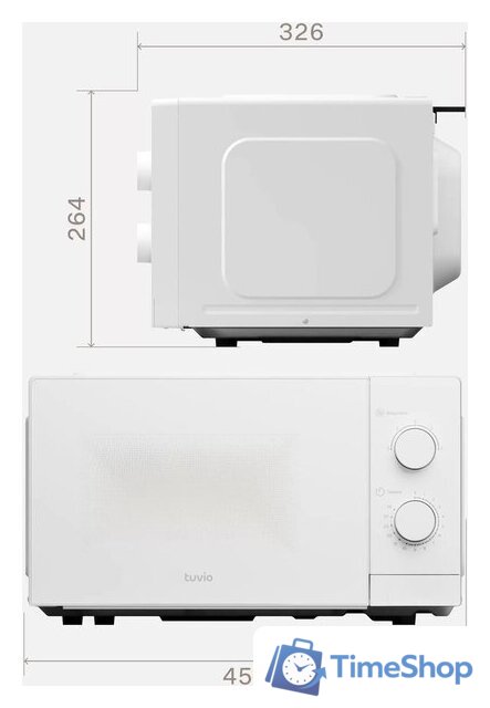 Микроволновая печь Tuvio MW02WB - Изображение №8 — Интернет-магазин Time-Shop