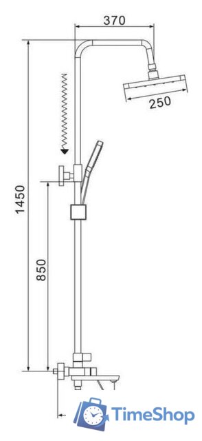 Душевая система  Shevanik S4336C - Изображение №2 — Интернет-магазин Time-Shop