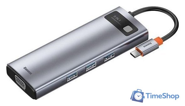 Док-станция Baseus Metal Gleam Series 9-in-1 Multifunctional Type-C CAHUB-CU0G - Изображение №1 — Интернет-магазин Time-Shop
