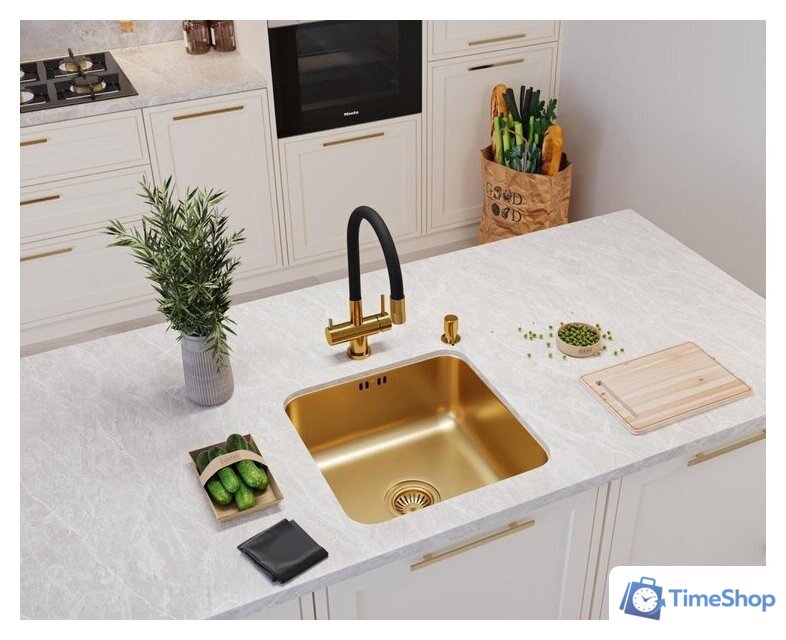 Кухонная мойка Emar EMB-127A PVD Nano Golden - Изображение №4 — Интернет-магазин Time-Shop
