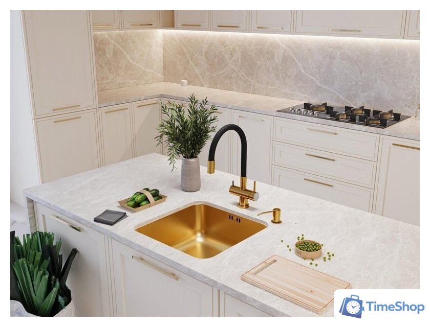 Кухонная мойка Emar EMB-127A PVD Nano Golden - Изображение №3 — Интернет-магазин Time-Shop