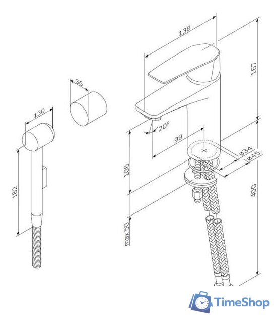 Смеситель с лейкой для биде AM.PM Gem F90A03000 - Изображение №2 — Интернет-магазин Time-Shop