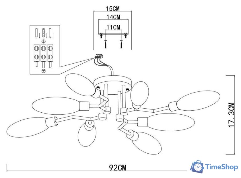 Припотолочная люстра ST Luce Desima SL1174.302.08 - Изображение №9 — Интернет-магазин Time-Shop