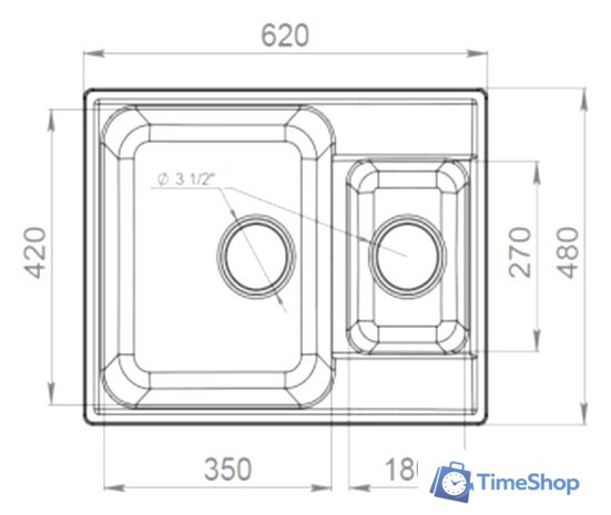 Кухонная мойка GranFest QUARZ Z-09 (песочный) - Изображение №3 — Интернет-магазин Time-Shop