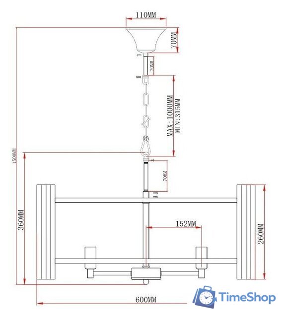 Подвесная люстра Moderli Monte V10777-6P - Изображение №3 — Интернет-магазин Time-Shop