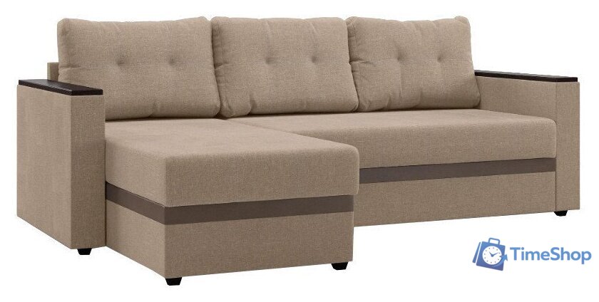 Диван Mio Tesoro Атланта Лайт 111 (Savana Camel/Ecostile Chocolate) - Изображение №1 — Интернет-магазин Time-Shop