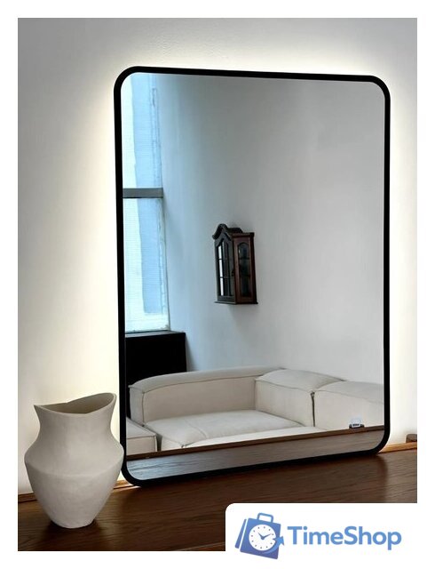 Зеркало с подсветкой  EMZE Smartphone 50х70 LED.UV.SMART.50.70.CHE.4K (черный с УФ-окантовкой и подсветкой) - Изображение №9 — Интернет-магазин Time-Shop