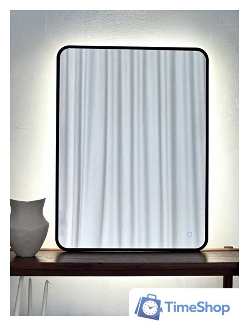 Зеркало с подсветкой  EMZE Smartphone 50х70 LED.UV.SMART.50.70.CHE.4K (черный с УФ-окантовкой и подсветкой) - Изображение №8 — Интернет-магазин Time-Shop