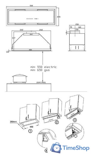 Кухонная вытяжка Korting KHI 6997 GW - Изображение №4 — Интернет-магазин Time-Shop