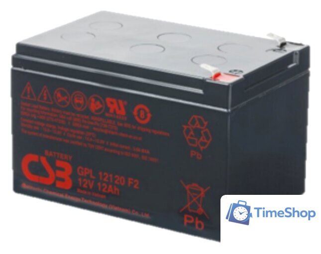 Аккумулятор для ИБП CSB Battery GPL12120 F2 (12В/12 А·ч) - Изображение №1 — Интернет-магазин Time-Shop