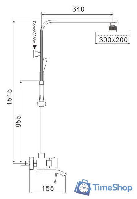 Душевая система  Rose R1556F - Изображение №2 — Интернет-магазин Time-Shop