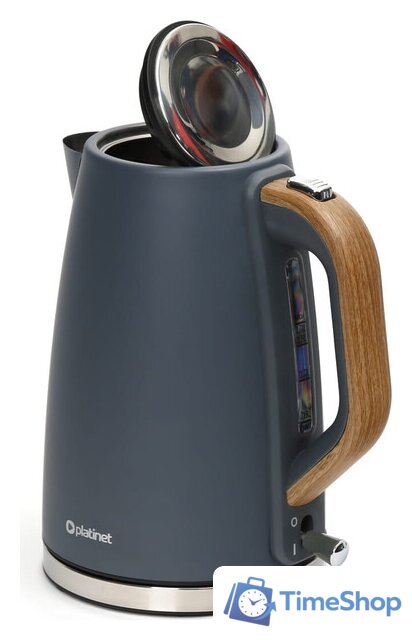 Электрический чайник Platinet Velvet Wooden (синий) - Изображение №2 — Интернет-магазин Time-Shop