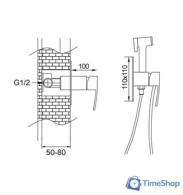 Гигиенический душ Rose R1505T-2 - Изображение №2 — Интернет-магазин Time-Shop